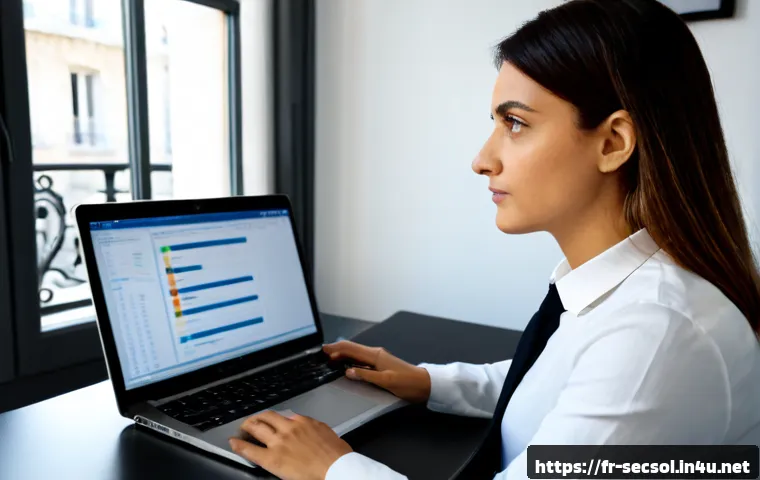 보안 컨설턴트를 위한 효과적인 보고서 작성법 - Photorealistic cybersecurity consultant in a modern Paris office, thoughtfully organizing a clear vi...